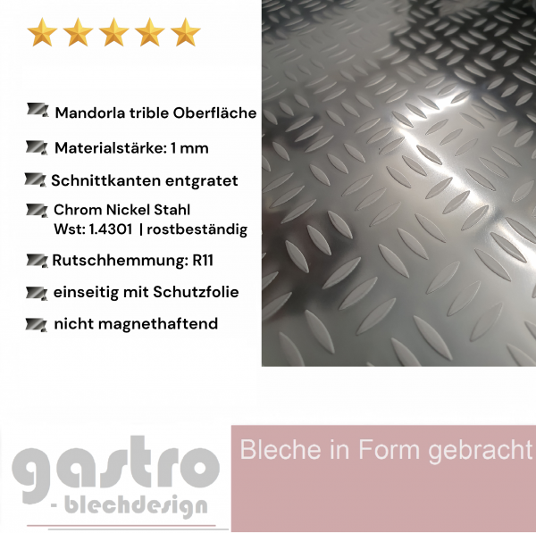 1 mm V2A Riffelblech